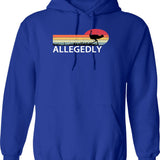 Allegedly Ostrich (1) Hoodie - Retro Graphic Pullover Hoodie for Men & Women - Blue