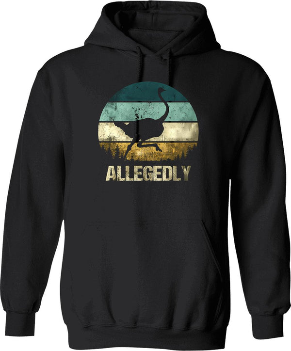 Allegedly Ostrich Hoodie - Retro Graphic Pullover Hoodie for Men & Women - Black