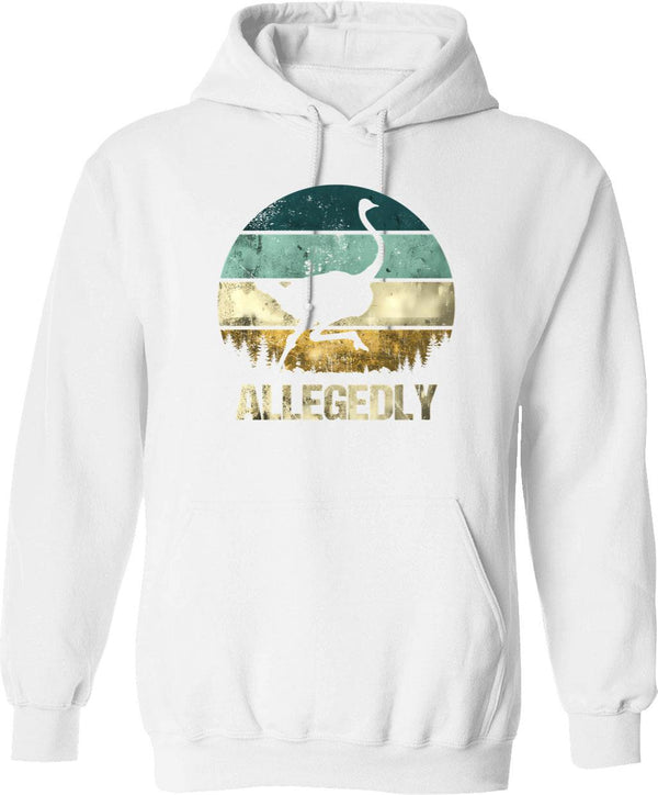 Allegedly Ostrich Hoodie - Retro Graphic Pullover Hoodie for Men & Women - White