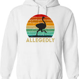 Allegedly Hoodie - Retro Graphic Pullover Hoodie for Men & Women - White