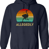 Allegedly Hoodie - Retro Graphic Pullover Hoodie for Men & Women - Navy
