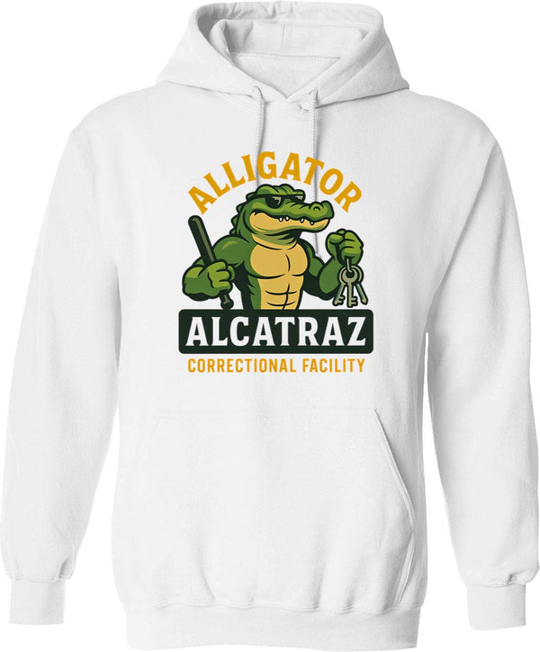 Alligator Alcatraz Correctional Facility Prison Guard Mascot Hoodie - White