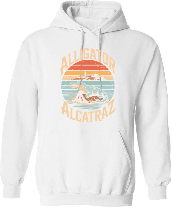 Alligator Alcatraz Funny San Francisco Florida Meme Retro Hoodie - White