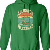 Alligator Alcatraz Funny San Francisco Florida Meme Retro Hoodie - Green