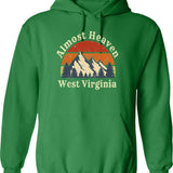Almost Heaven West Virginia Mountains Wv Home Retro Sunset Hoodie - Green