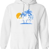 Aloha Mr. Hand Hoodie - Retro Graphic Pullover Hoodie for Men & Women - White
