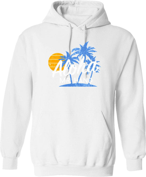 Aloha Mr. Hand Hoodie - Retro Graphic Pullover Hoodie for Men & Women - White