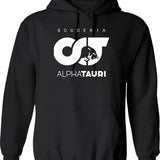 Alphatauri Logo Essential Hoodie - Retro Graphic Pullover Hoodie for Men & Women - Black