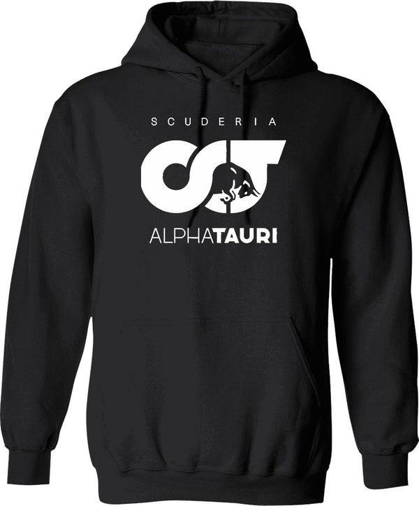 Alphatauri Logo Essential Hoodie - Retro Graphic Pullover Hoodie for Men & Women - Black