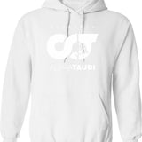 Alphatauri Logo Essential Hoodie - Retro Graphic Pullover Hoodie for Men & Women - White