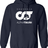 Alphatauri Logo Essential Hoodie - Retro Graphic Pullover Hoodie for Men & Women - Navy