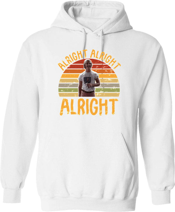 Alright Alright Alright Vintage 70s 80s 90s Hoodie - White