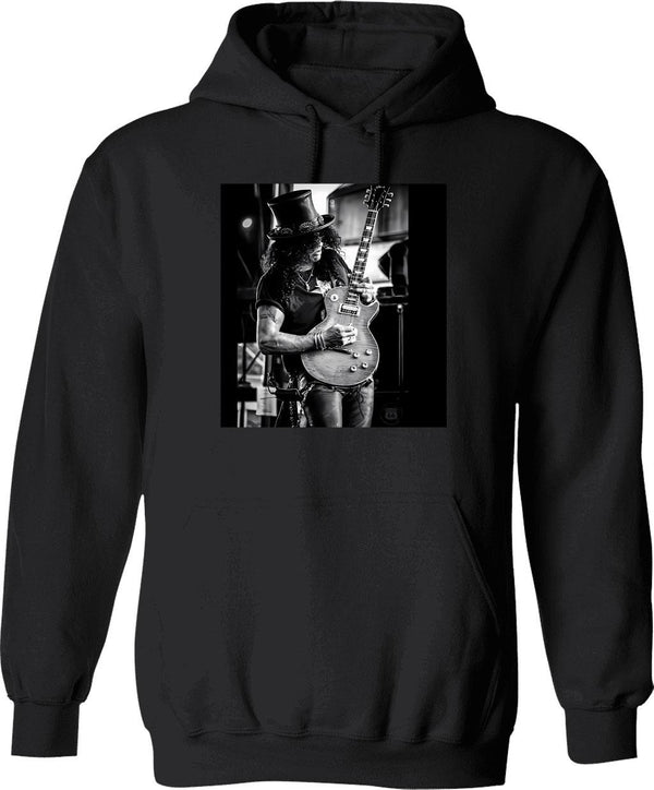 Amazing Guitarist 80s Hoodie - Retro Graphic Pullover Hoodie for Men & Women - Black