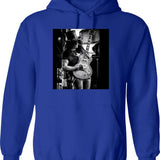 Amazing Guitarist 80s Hoodie - Retro Graphic Pullover Hoodie for Men & Women - Blue