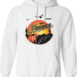 America Band Classic Hoodie - Retro Graphic Pullover Hoodie for Men & Women - White