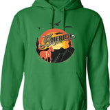 America Band Classic Hoodie - Retro Graphic Pullover Hoodie for Men & Women - Green