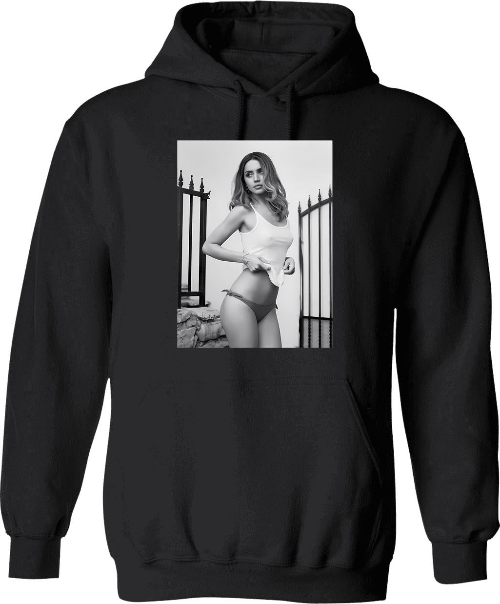 Ana De Armas Pwa Hoodie - Retro Graphic Pullover Hoodie for Men & Women - Black