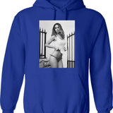 Ana De Armas Pwa Hoodie - Retro Graphic Pullover Hoodie for Men & Women - Blue