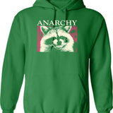 Anarchy Raccoon In Pink Hoodie - Retro Graphic Pullover Hoodie for Men & Women - Green