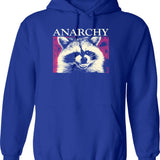 Anarchy Raccoon In Pink Hoodie - Retro Graphic Pullover Hoodie for Men & Women - Blue