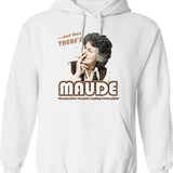 And Then There'S Maude Distressed Graphic Pullover Hoodie - White