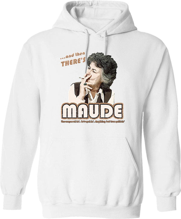And Then There'S Maude Distressed Graphic Pullover Hoodie - White