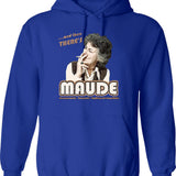 And Then There'S Maude Distressed Graphic Pullover Hoodie - Blue