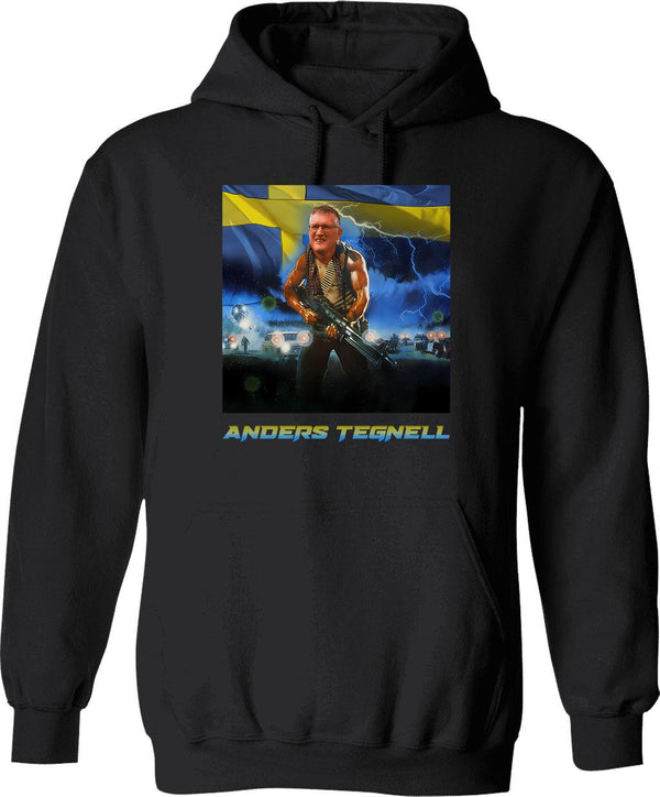 Anders Tegnell Action Hero Sweden Hoodie - Retro Graphic Pullover Hoodie for Men & Women - Black