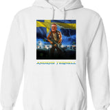 Anders Tegnell Action Hero Sweden Hoodie - Retro Graphic Pullover Hoodie for Men & Women - White