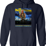 Anders Tegnell Action Hero Sweden Hoodie - Retro Graphic Pullover Hoodie for Men & Women - Navy
