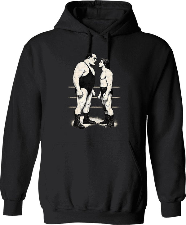 Andre Vs Hogan Hoodie - Retro Graphic Pullover Hoodie for Men & Women - Black