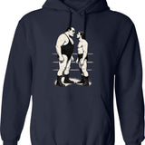 Andre Vs Hogan Hoodie - Retro Graphic Pullover Hoodie for Men & Women - Navy