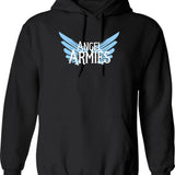 Angel Armies Gear Hoodie - Retro Graphic Pullover Hoodie for Men & Women - Black