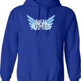 Angel Armies Gear Hoodie - Retro Graphic Pullover Hoodie for Men & Women - Blue