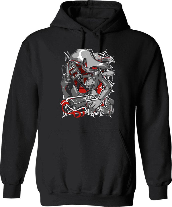 Angel Dust Demon Design - Hazbin Hotel Essential Graphic Pullover Hoodie - Black
