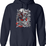 Angel Dust Demon Design - Hazbin Hotel Essential Graphic Pullover Hoodie - Navy