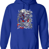 Angel Dust Demon Design - Hazbin Hotel Essential Graphic Pullover Hoodie - Blue