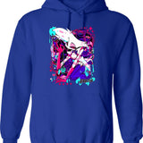 Angel Dust - Hazbin Hotel Classic T-Hoodie23 Black Graphic Pullover Hoodie - Blue