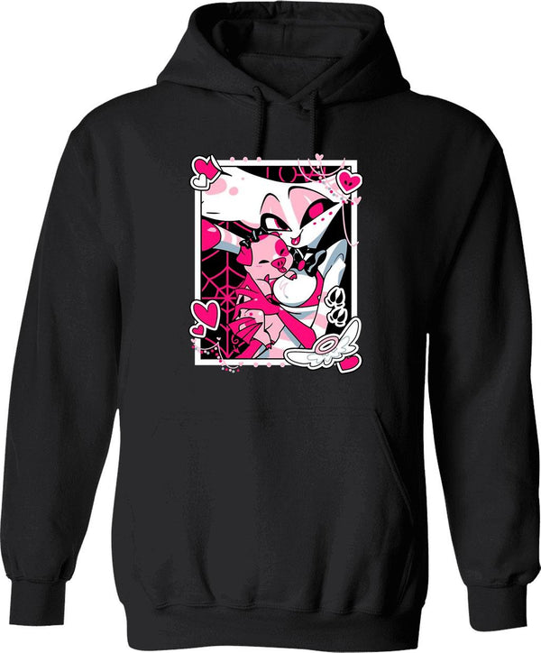 Angel Dust and Fat Nugget Selfie - Hazbin Hotel Essential Graphic Pullover Hoodie - Black