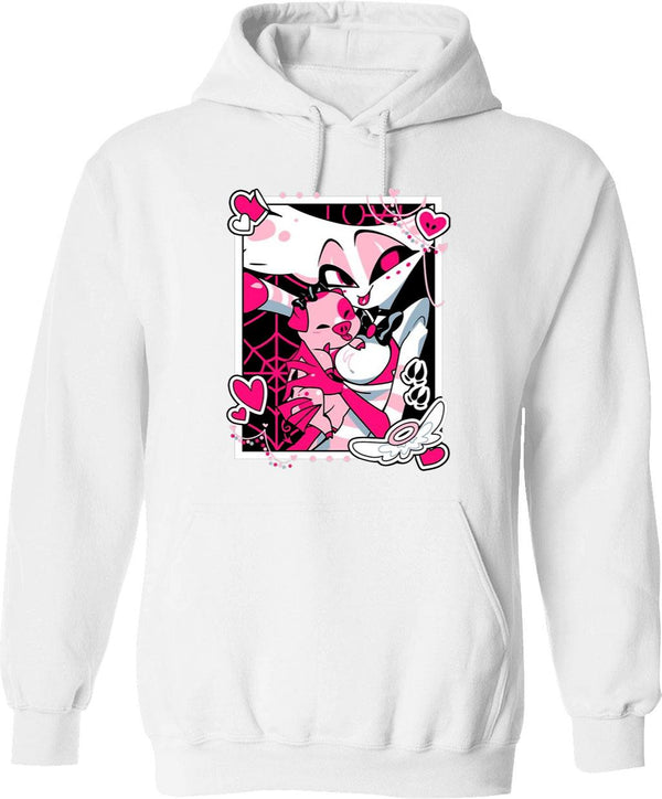 Angel Dust and Fat Nugget Selfie - Hazbin Hotel Essential Graphic Pullover Hoodie - White