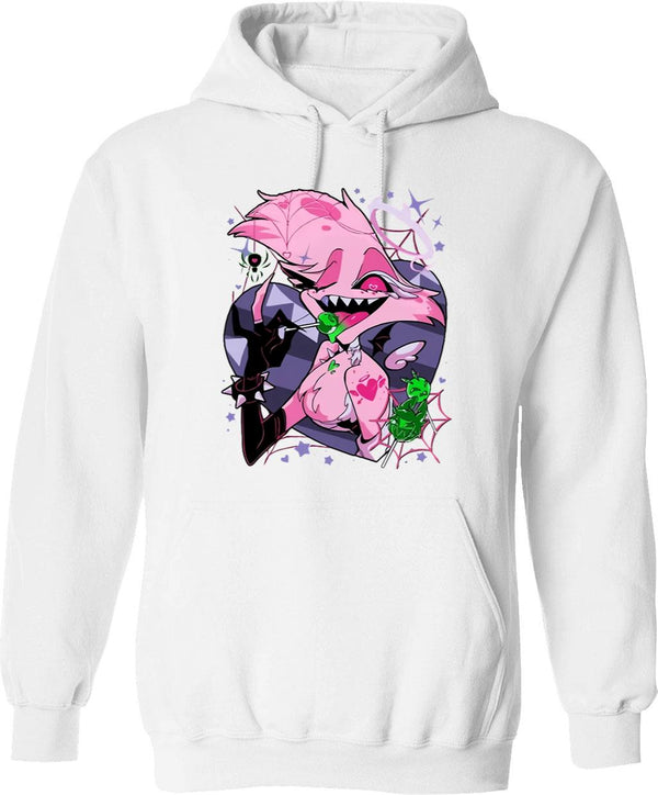 Angel Dusts Tricks and Treats Essential Graphic Pullover Hoodie - White