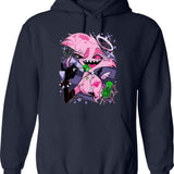 Angel Dusts Tricks and Treats Essential Graphic Pullover Hoodie - Navy