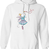 Angelina Ballerina Hoodie - Retro Graphic Pullover Hoodie for Men & Women - White