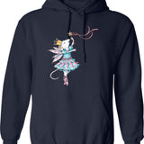 Angelina Ballerina Hoodie - Retro Graphic Pullover Hoodie for Men & Women - Navy