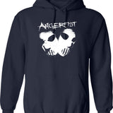 Angerfist Classic T-Hoodie Graphic Pullover Hoodie - Navy