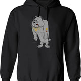 Angry Bulldog Hoodie - Retro Graphic Pullover Hoodie for Men & Women - Black