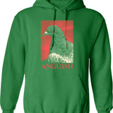 Anguish Pigeon Hoodie - Retro Graphic Pullover Hoodie for Men & Women - Green