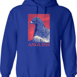 Anguish Pigeon Hoodie - Retro Graphic Pullover Hoodie for Men & Women - Blue
