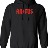 Angus Rock Roll Hoodie - Retro Graphic Pullover Hoodie for Men & Women - Black