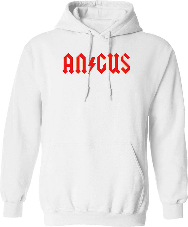 Angus Rock Roll Hoodie - Retro Graphic Pullover Hoodie for Men & Women - White